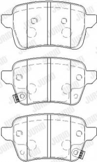 Гальмівні колодки задні FIAT 500L, TIPO / OPEL ADAM, CORSA Jurid 573689J (фото 1)