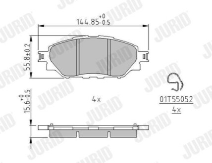 Гальмівні колодки передні TOYOTA HILUX Jurid 573788J