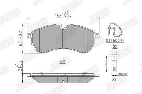 VW Тормозные колодки передн. CRAFTER 16- Jurid 573831J