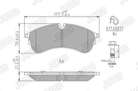 Тормозные колодки Volkswagen Crafter 2017- (09/2016 ->) Jurid 573844J