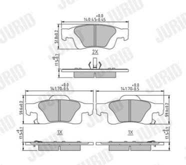 Тормозные колодки задние Jeep Grand Cherokee IV (WK, WK2) Jurid 573860J