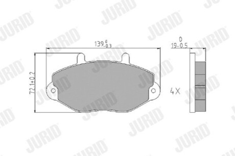 Гальмівні колодки передні FORD TRANSIT, TRANSIT TOURNEO Jurid 573951J