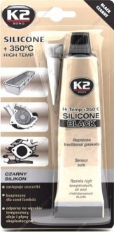 Герметик силиконовий чорний +350С 85г K2 B210N (фото 1)