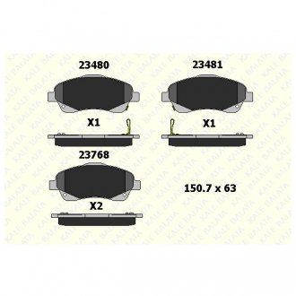 KALE BALATA TOYOTA Тормозные колодки передн.Avensis 03- Kale-balata 23768 192 05 ANS (фото 1)