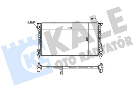 KALE FORD Радиатор охлаждения 703X401X23,5 Transit Connect 2.4 TDCi 02- Kale-oto-radyato 209700