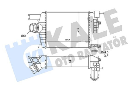 Радиатор интеркулера Dacia Duster 1.2 TCe 13-/Renault Clio 1.5 dCi 12- Kale-oto-radyato 269000