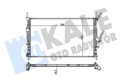 KALE FORD Радіатор охолодження двиг. Tourneo, Transit Custom 2.0/2.2TDCi 12- Kale-oto-radyato 336000