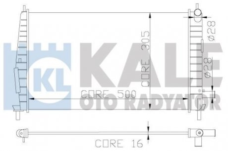 KALE MAZDA Радиатор охлаждения 121,Ford Fiesta IV 1.3 95- Kale-oto-radyato 341920