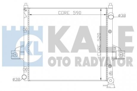 KALE JEEP Радиатор охлаждения Grand Cherokee II 4.7 99- Kale-oto-radyato 342090