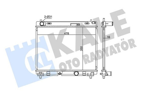 KALE TOYOTA Радиатор охлаждения Yaris 1.4 D-4D 05- Kale-oto-radyato 342140 (фото 1)