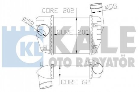 KALE VW Интеркулер Audi A6 2.0TDI 04- Kale-oto-radyato 342200