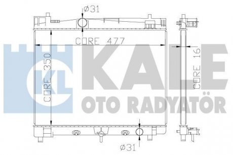 TOYOTA Радиатор охлаждения с АКПП Yaris 1.0/1.3 05- Kale-oto-radyato 342210 (фото 1)