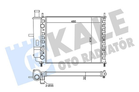 KALE FIAT Радиатор охлаждения Brava,Marea 1.4/1.6 Kale-oto-radyato 342270