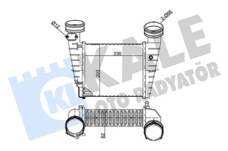 KALE VW Интеркулер Passat,Skoda SuperB I 1.8T 20V 00- Kale-oto-radyato 342375