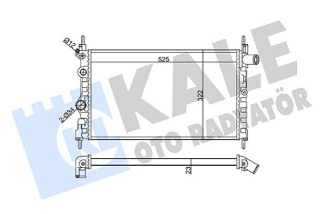 KALE OPEL Радиатор охлаждения Kadett E 1.3/1.4 Kale-oto-radyato 342430