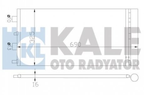 Радіатор кондиционера Dacia Duster, Renault Duster Kale-oto-radyato 342840 (фото 1)