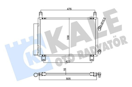 Радиатор кондиционера Daihutsu Charade - Toyota Yaris Condenser KALE OT Kale-oto-radyato 343110