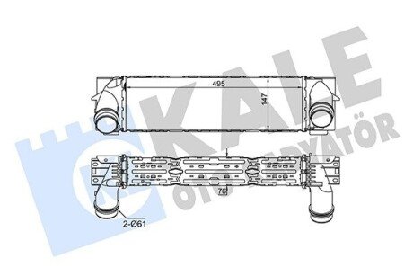 Радіатор інтеркулера BMW X3 (F25)/X4 (F26) 1.6/2.0/2.0D 10- Kale-oto-radyato 344835