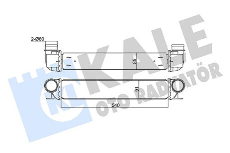 Радіатор інтеркулера BMW (E39)/7 (E38) 2.0/2.5/3.0D 98-04 Kale-oto-radyato 344850