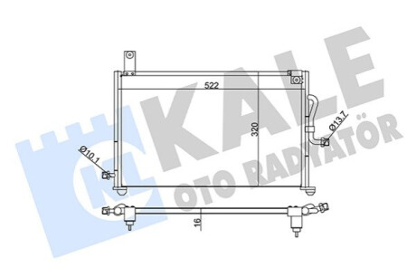 KALE DAEWOO Радиатор кондиционера Matiz 98- Kale-oto-radyato 345170