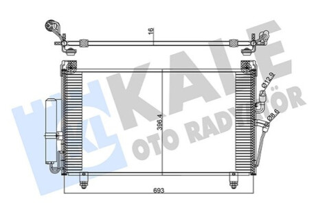 Радіатор кондиціонера Mitsubishi Outlander I KALE OTO RADYATOR Kale-oto-radyato 345255