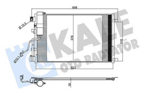 Радіатор кондиционера Nissan Qashqai, Qashqai +2 Kale-oto-radyato 345260