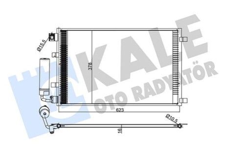 Радіатор кондиціонера (з осушувачем) Nissan Qashqai 1.6 07-13 Kale-oto-radyato 345265