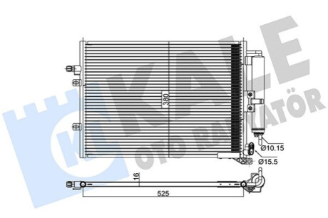 Радіатор кондиціонера (конденсатор) Ckio III, Modus 04- Kale-oto-radyato 345310