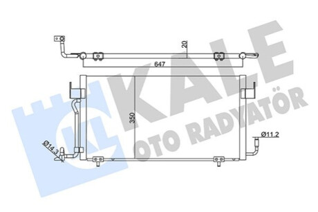 KALE CITROEN Радиатор кондиционера Berlingo,Partner 1.8D/1.9D 96- Kale-oto-radyato 345340