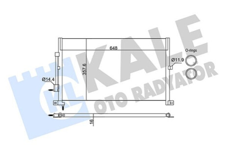 KALE FORD Радиатор кондиционера Mondeo III 00- Kale-oto-radyato 345375