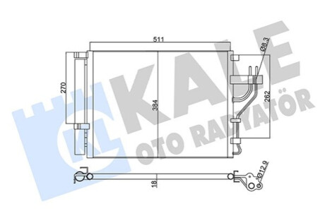 Радіатор кондиционера Hyundai IX35, Kia Carens IV, Sportage RA Kale-oto-radyato 345425