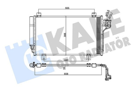 Радіатор кондиціонера (з осушувачем) Mazda 3/6 1.5/2.2D 12- Kale-oto-radyato 345495