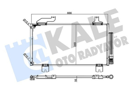 Радіатор кондиціонера (конденсатор) Accord VIII 2.0/2.4 08-, Accord IX 2.4 14- Kale-oto-radyato 345715