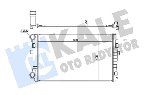 Радіатор охолодження VW Passat/Golf VII 12- (410.8x24x650) d=32.5mm Kale-oto-radyato 345840