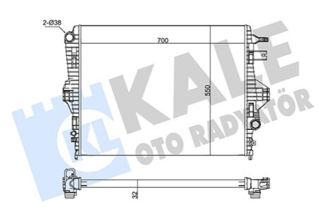 Радиатор охлаждения Volkswagen Touareg - Porsche Cayenne Radiator KALE Kale-oto-radyato 345870