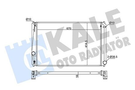 KALE TOYOTA Радиатор охлаждения Previa III,Rav 4 III,IV 2.0/2.4 05- Kale-oto-radyato 346220