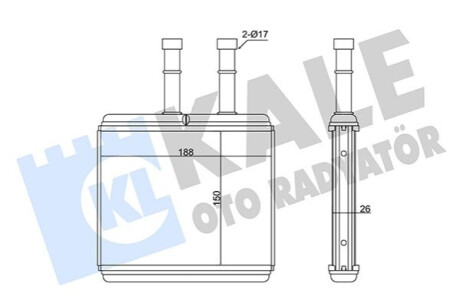 Радиатор отопителя Chevrolet Aveo, Kalos, Lanos, Daewoo Kalos KALE OTO Kale-oto-radyato 346325