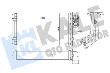 KALE RENAULT Радиатор отопления Laguna I Kale-oto-radyato 346425