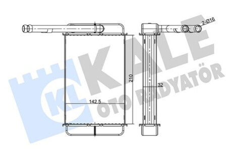 KALE FORD Радиатор отопления Transit 85- Kale-oto-radyato 346530