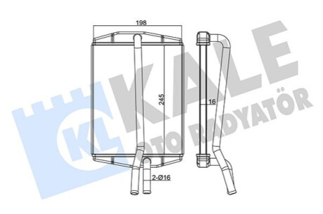 Радіатор пічки Ford Fiesta 95-03/Mazda 121 96-03 Kale-oto-radyato 346535