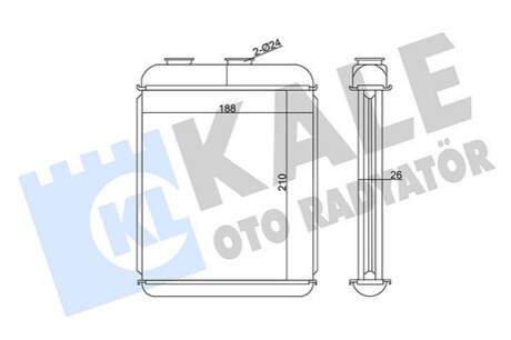 Радіатор обігрівача Opel Astra G, Astra H, Astra H Gtc, Chevrolet Astra KALE OTO RADYATOR Kale-oto-radyato 346680
