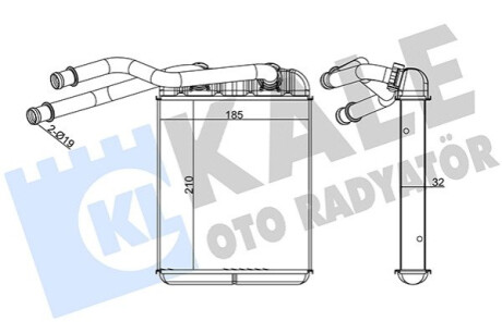 Радіатор пічки Audo Q7/VW Touareg/Porsche Cayenne 2.0-6.0D 02- Kale-oto-radyato 346740