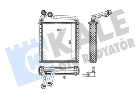 Радиатор отопителя Volkswagen Eos, Golf V, Golf Vi, Golf Plus, Passat K Kale-oto-radyato 346745