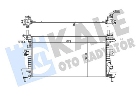 Радіатор охолодження Ford C-Max Ii, Grand C-Max, Focus Iii Radiator KALE OTO RADYATOR Kale-oto-radyato 347280