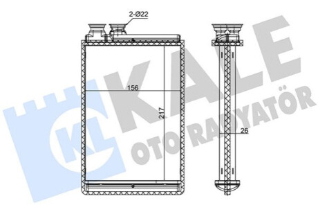 KALE CITROEN Радиатор отопления Berlingo,C4 Picasso,C5 III,Peugeot 407,Partner 08- Kale-oto-radyato 347385