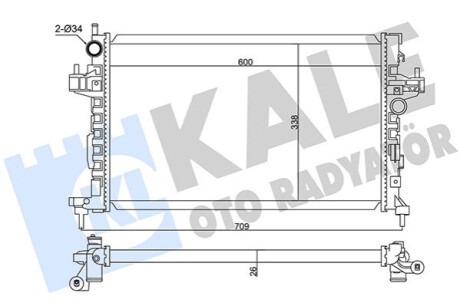 KALE OPEL Радиатор охлаждения Combo Tour,Corsa C 1.3CDTi 03- Kale-oto-radyato 347495