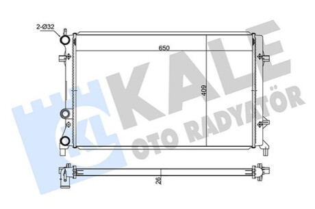 Радиатор охлаждения Volkswagen Beetle, Jetta Iv Radiator KALE OTO RADYA Kale-oto-radyato 347520