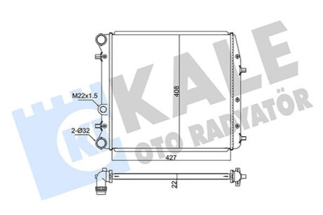 KALE VW Радиатор охлаждения Polo,Skoda Fabia I,II,III,Roomster 1.0/1.6 Kale-oto-radyato 347525