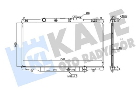 Радиатор охлаждения Honda Cr-V II, Element KALE OTO RADYATOR Kale-oto-radyato 347715 (фото 1)