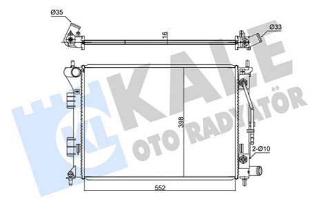 Радіатор охолодження Hyundai Elantra/Kia Cerato/Soul 1.6-2.0 10- Kale-oto-radyato 347790